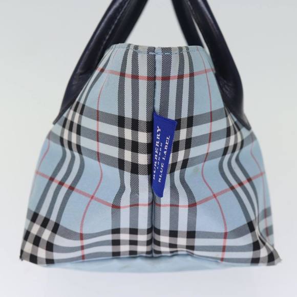 BURBERRY Nova Check Blue Label Hand Bag Nylon Blue Auth bs14211 - Picture 3 of 16